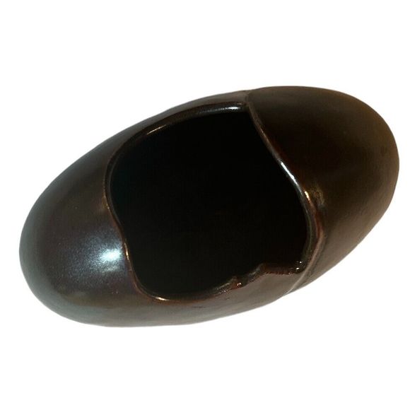 Vintage Carol Nevitt Style Black / Gray and Red Iridescent Stoneware Vase - Picture 6 of 8